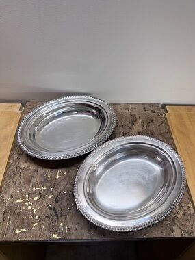 2 Vintage Copper Silver Plated Serving Bowls 1 Viking/1 Roger’s, Made in Canada